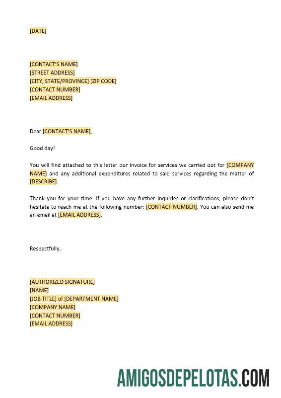 para download Modelo anexado de carta para fatura do cliente